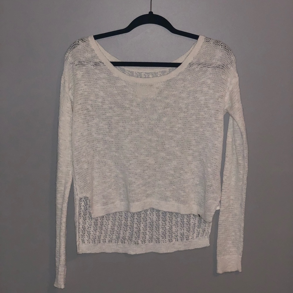 white heathered abercrombie sweater